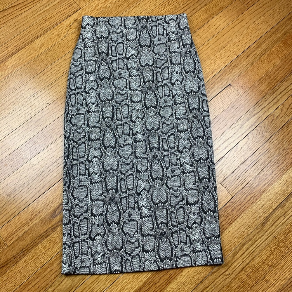 Zara Snake Print Pencil Skirt Back Slit